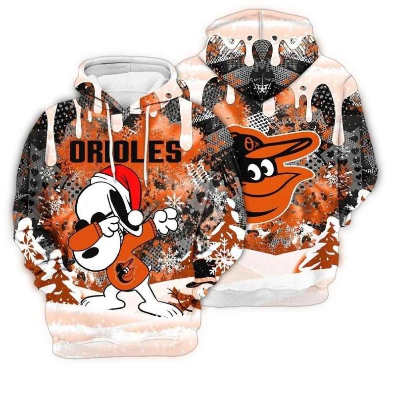 Baltimore Orioles Snoopy Dabbing The Peanuts AOP Hoodie 1