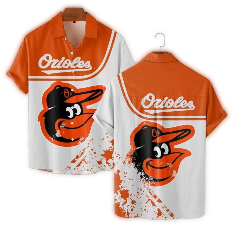 Baltimore Orioles Splash Logo Hawaiian Shirt 1