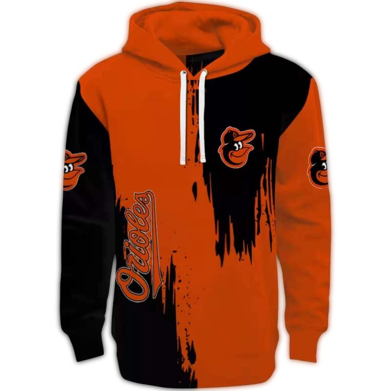 Baltimore Orioles Splatter Effect AOP Hoodie 1