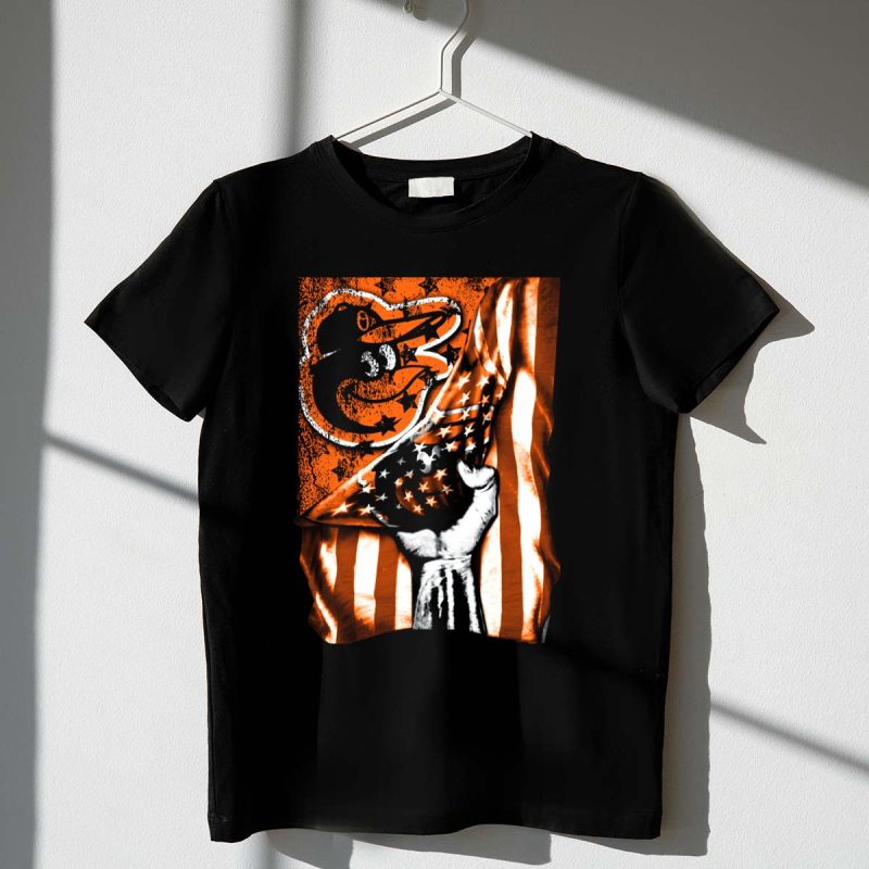 Baltimore Orioles Stars and Stripes Flag T Shirt t shirt 1 1