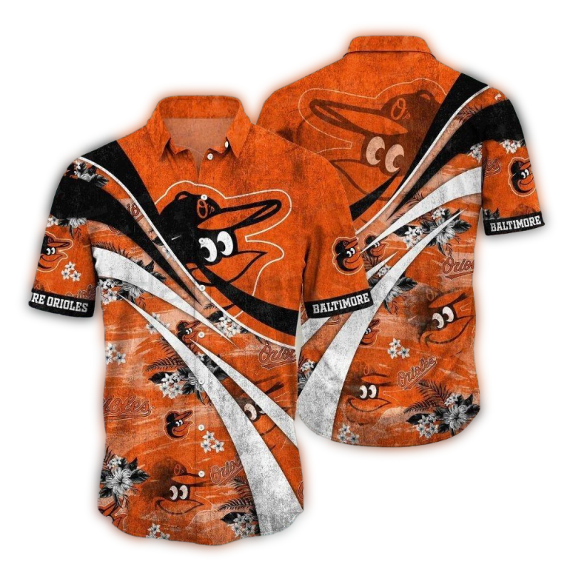 Baltimore Orioles Sunset Striker Hawaiian Shirt 1