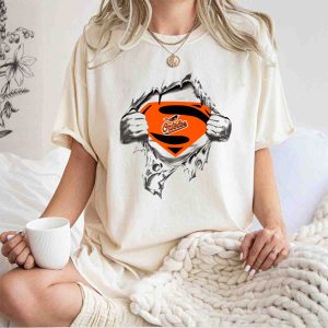 Baltimore Orioles Superman Logo T-Shirt - Orioles Bird Crest Design