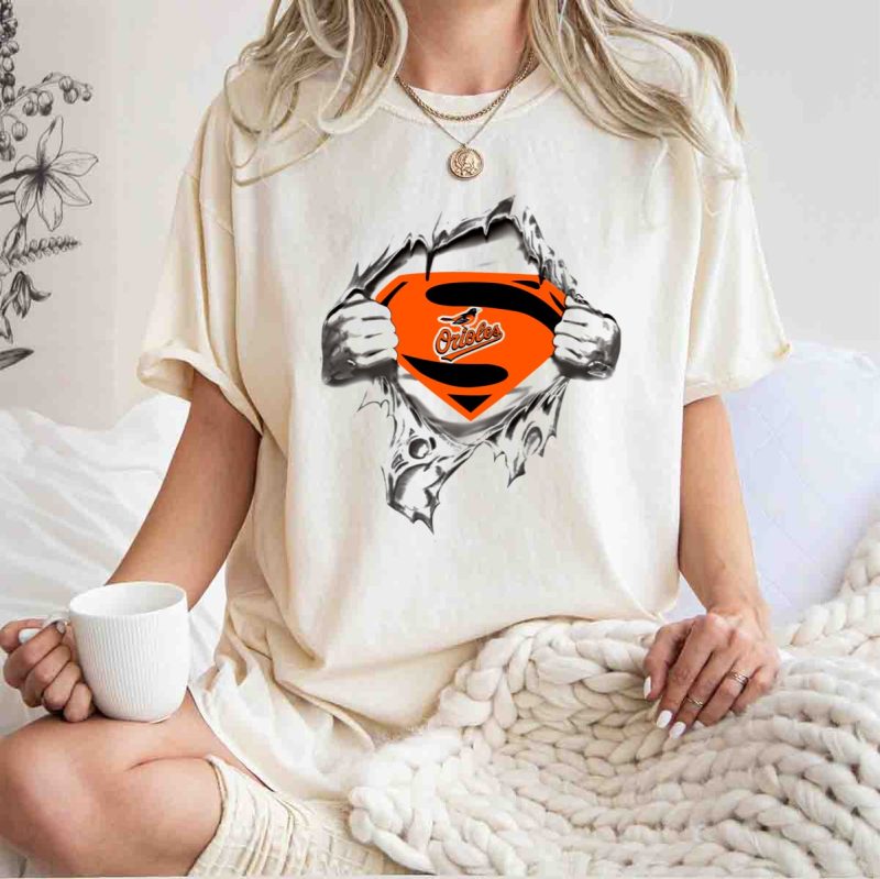 Baltimore Orioles Superman Logo Orioles Bird Crest Rip T Shirt t shirt 1 1