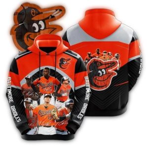 Baltimore Orioles Signature All Over Print Hoodie For Fans