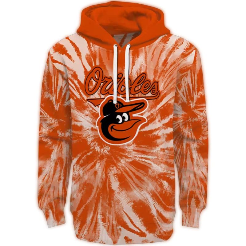 Baltimore Orioles Tie Dye Pattern AOP Hoodie 1