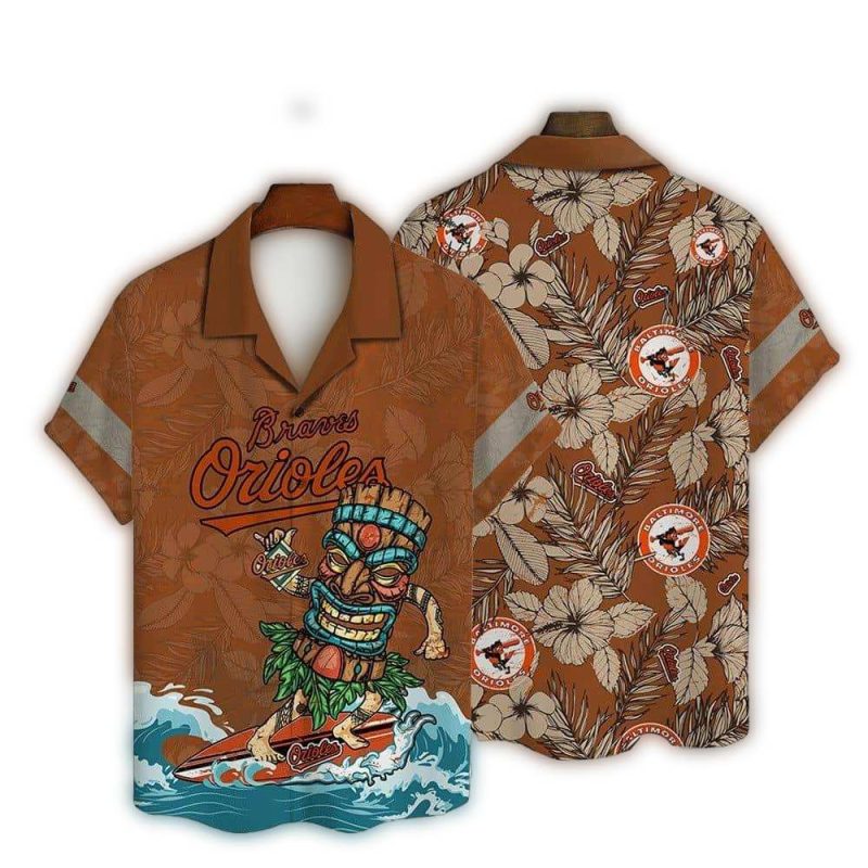 Baltimore Orioles Tiki Surf Vintage Hawaiian Shirt 1