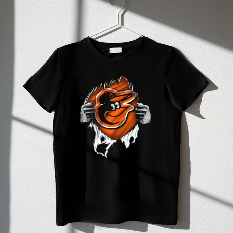 Baltimore Orioles Torn Logo with Hand Rip Effect T Shirt t shirt 1 1