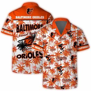 Baltimore Orioles Tropical Palms Hawaiian Shirt For Casual Summer Style
