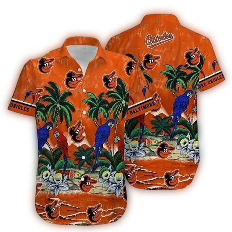 Baltimore Orioles Tropical Sea And Parrots Summer Hawaiian Shirt 1