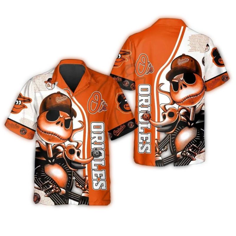 Baltimore Orioles With Jack Skellington Hawaiian Shirt 1