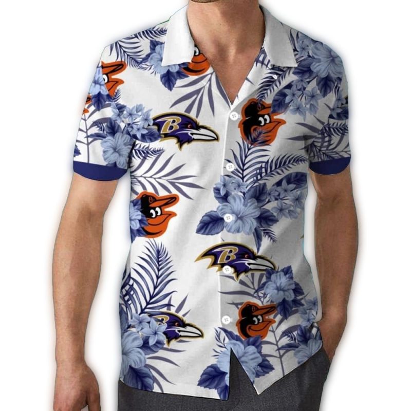 Baltimore Ravens Baltimore Orioles Hawaiian Shirt 1
