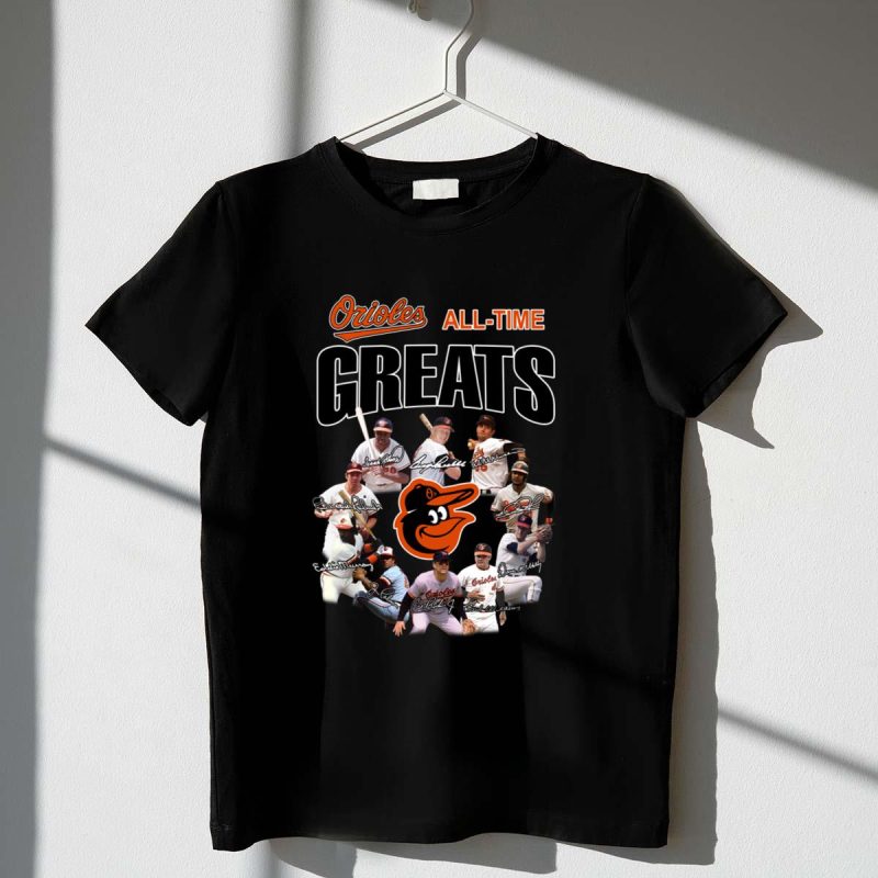 Baltimore orioles all time great players signatures shirt t shirt 1 1