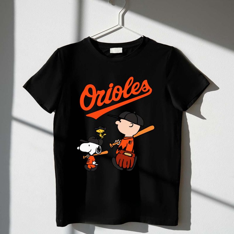 Baltimore orioles lets play baseball together snoopy shirt t shirt 1 1
