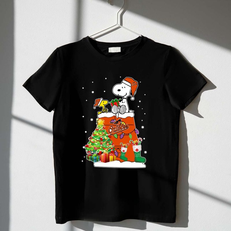 Baltimore orioles snoopy woodstock christmas shirt t shirt 1 1