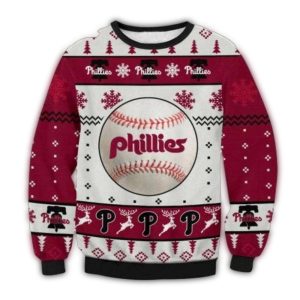 Philadelphia Phillies Christmas Ugly Sweater with Festive Pattern