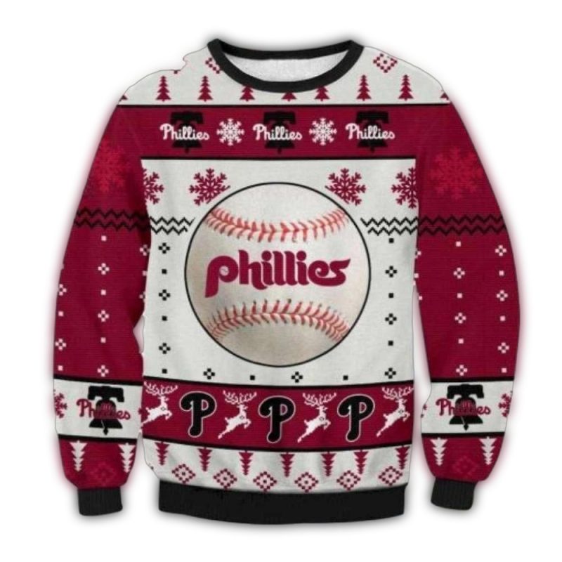 Philadelphia Phillies Christmas Ugly Sweater with Festive Pattern