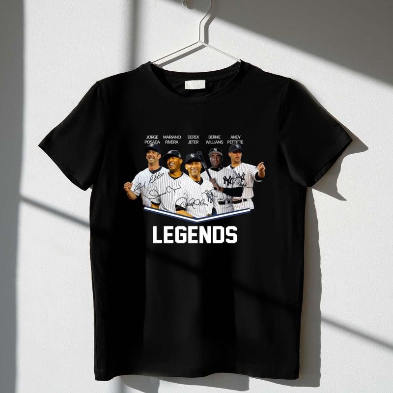 Baseball Yankees Derek Jeter Jorge Posada Mariano Rivera Andy Pettitte legends t shirt 1 1