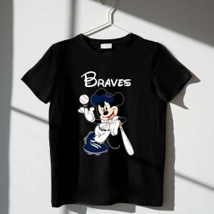 Atlanta Braves Mickey Mouse Baseball T-Shirt For Fans