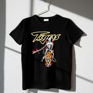 Detroit Tigers Skeleton Graphic T-Shirt For Baseball Fans