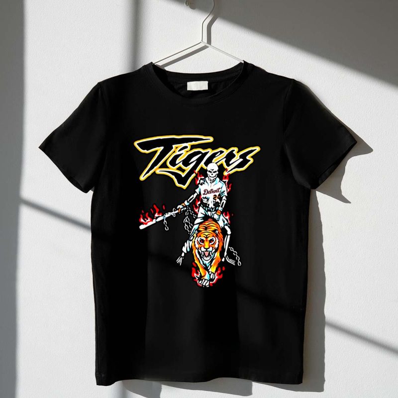 Baseball skeleton sana detroit tigers shirt t shirt 1 1