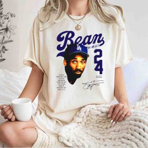 Kobe Bryant Black Mamba 24 T-Shirt - Los Angeles Dodgers Design