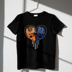 Bears Yankees Skull Heart Graphic T-Shirt For Unique Style