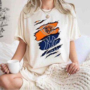 Yankees Bears Logos Combo T-Shirt For Sports Fans