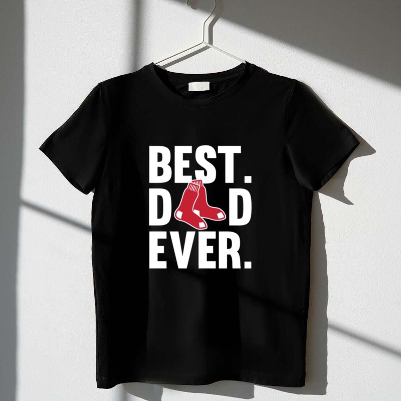 Best Dad Ever Boston Red Sox Logo T-Shirt for Father's Day Gift