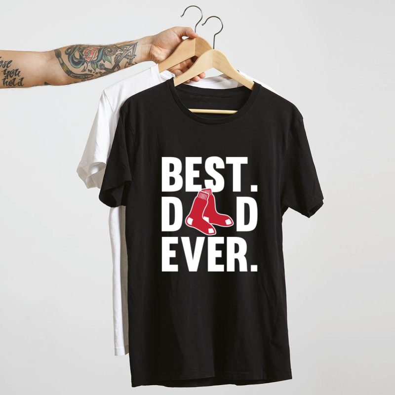 Best Dad Ever Boston Red Sox Logo T-Shirt for Father's Day Gift - Image 4