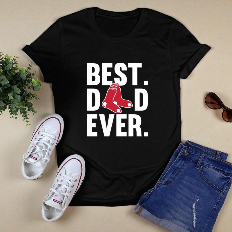 Best Dad Ever Boston Red Sox Logo T-Shirt for Father's Day Gift - Image 5