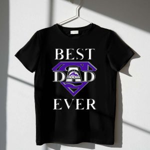 Best Dad Ever Colorado Rockies Super Dad Badge T-Shirt For Father'S Day