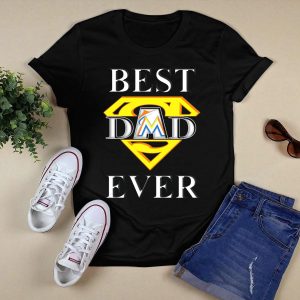 Superman Best Dad Ever T-Shirt | Miami Marlins Fan Gear
