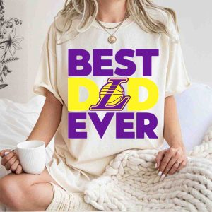 Best Dad Ever Nba Los Angeles Lakers Dodgers Fan T-Shirt - Great Gift!