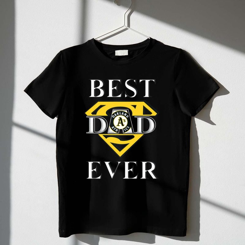 Best Dad Ever Oakland Athletics Superman T Shirt t shirt 1 1