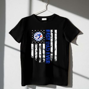 Toronto Blue Jays Logo Stripes T-Shirt | Best Dad Ever Gift