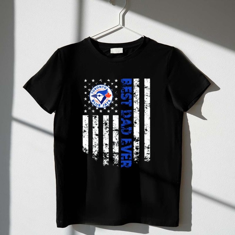 Best Dad Ever Toronto Blue Jays Logo Stripes T Shirt t shirt 1 1