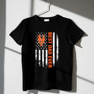 Best Dad Ever New York Mets American Flag T-Shirt