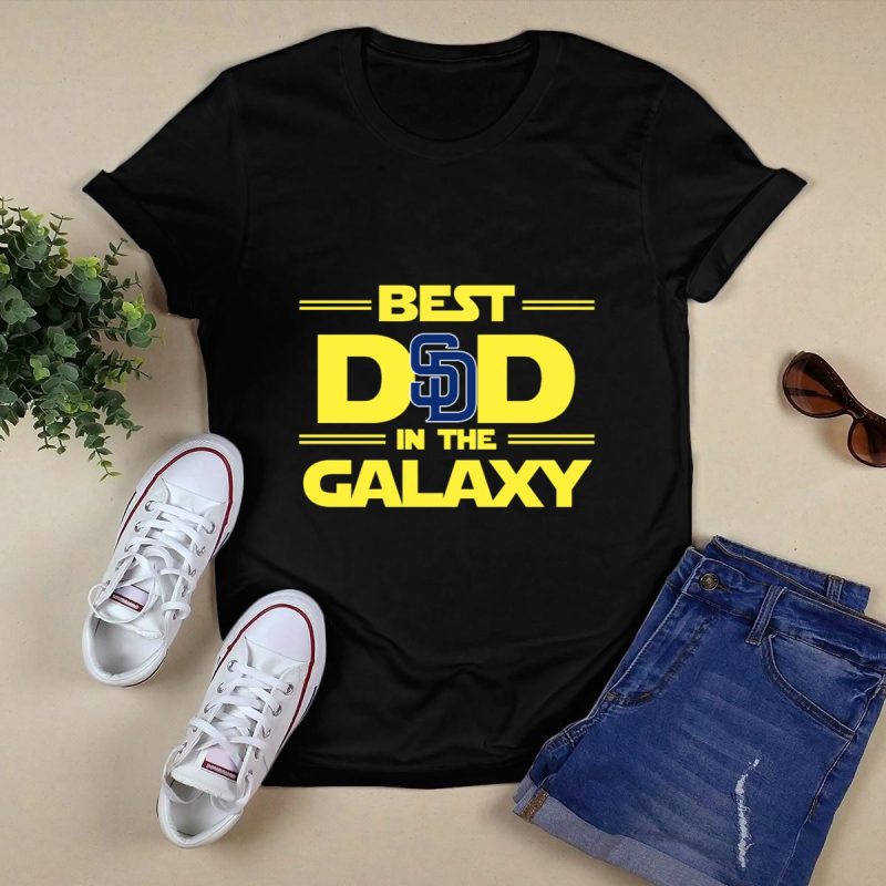 Best San Diego Padres Dad in the Galaxy Star Wars T Shirt Black 1