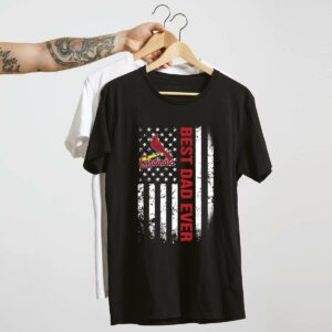 Best St. Louis Cardinals Dad Ever Graphic T-Shirt – American Flag Gift