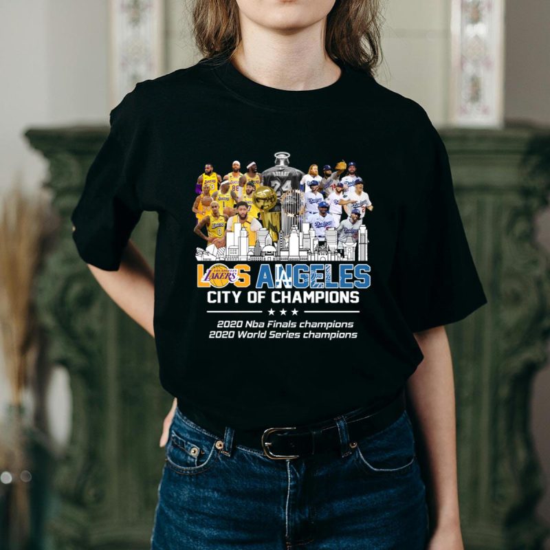 Los Angeles Champions 2020 T-Shirt for Lakers and Dodgers Fans - Image 2