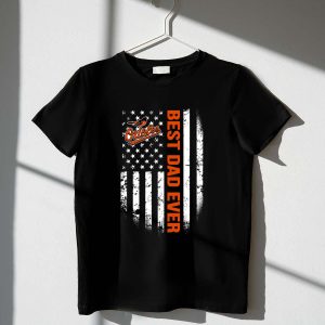 Best Baltimore Orioles Dad Ever American Flag T-Shirt