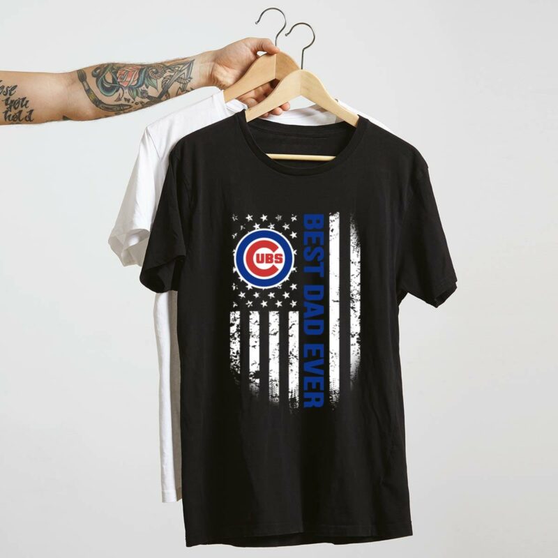Best chicago cubs dad ever american flag shirt t shirt 4 4.jpg