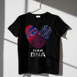 Bills Yankees Fingerprint Heart T-Shirt - It'S In My Dna