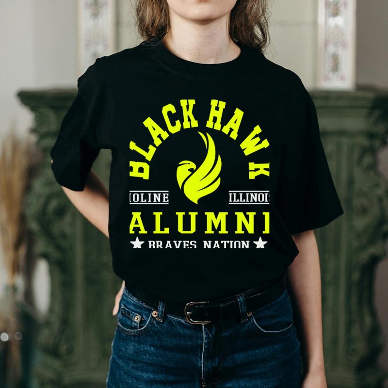 Black Hawk Alumni Moline Illinois T-Shirt - Braves Nation Apparel - Image 2