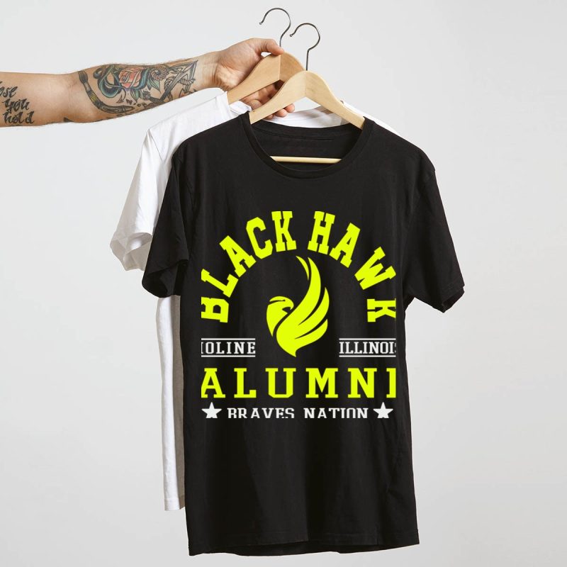 Black Hawk Alumni Moline Illinois T-Shirt - Braves Nation Apparel - Image 4