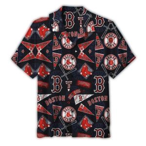 Vintage Boston Red Sox Patchwork Hawaiian Shirt for Casual Style