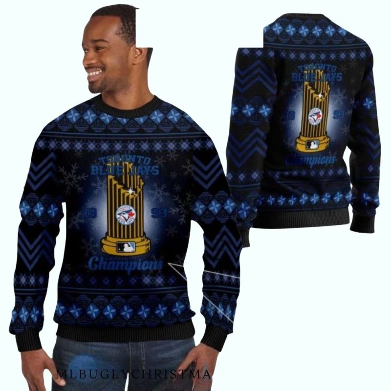 Blue Jays 1993 Champions Trophy Christmas Ugly Sweater 1