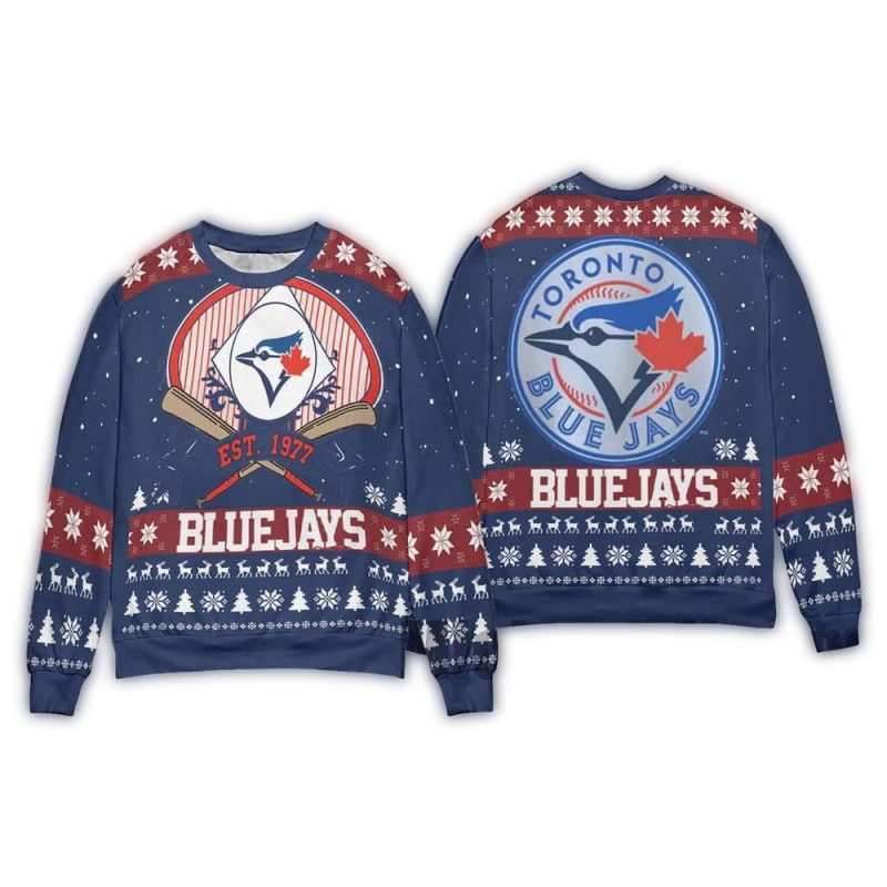 Blue Jays Est 1977 Christmas Ugly Sweater 1