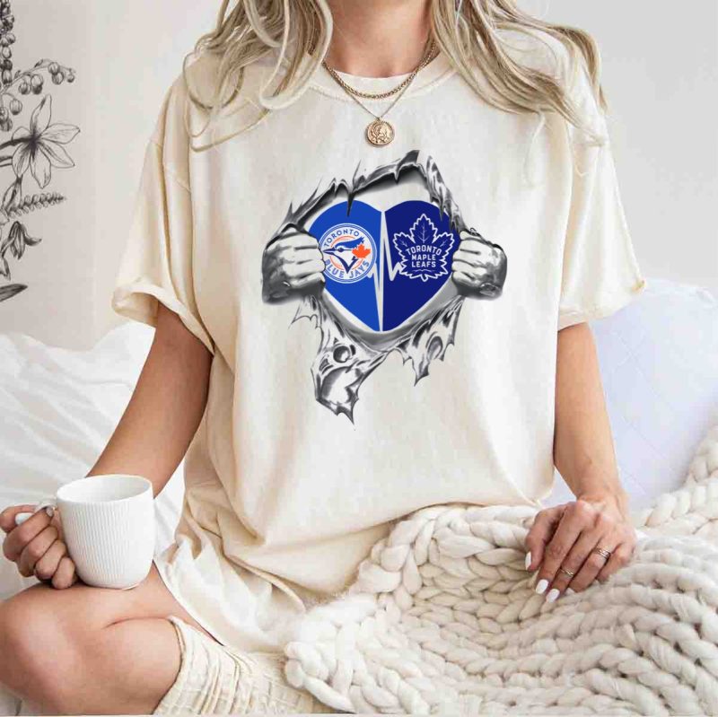 Blue Jays Maple Leafs Heart Toronto Sports Love T Shirt t shirt 1 1