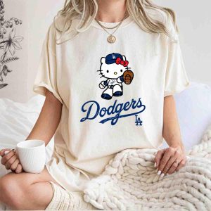 Los Angeles Dodgers Blue Kitty Graphic T-Shirt for Fans